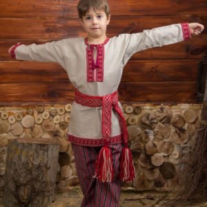 Детская рубаха "Этно" небелёная