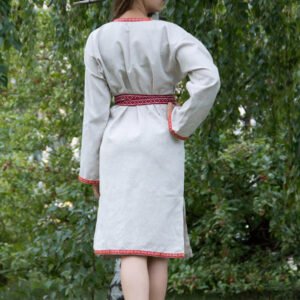 Платье-рубашка небелёное