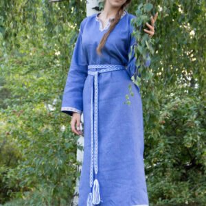 Платье-рубашка синее