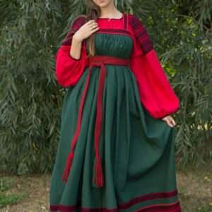 Русский народный костюм зелёный