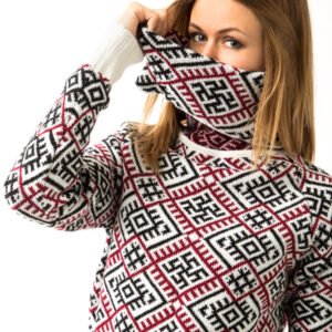 Свитер с воротом белый (женский) славянские свитера