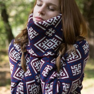 Свитер с воротом бордовый (женский) славянские свитера