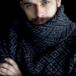 Свитер с воротом серый (мужской) славянские свитера