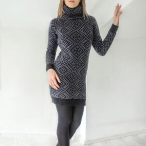 Свитер с воротом серый (женский) славянские свитеры