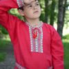 Детская рубаха "Этно" красная