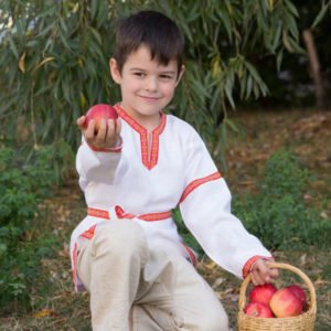 Детская рубаха в русском стиле белая