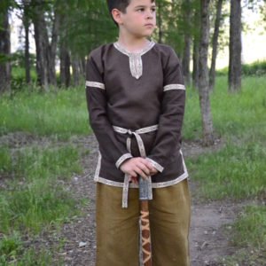 Детская рубаха в русском стиле серая