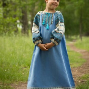 Детское платье "Этно" голубое