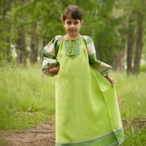 Детское платье "Этно" салатовое
