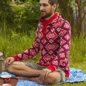 Толстовка красная (мужская) славянские свитера