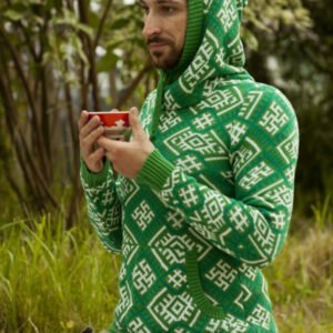 Толстовка зелёная (мужская) славянские свитера