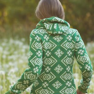 Толстовка зелёная (женская) славянские свитера