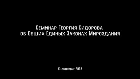 Георгий Сидоров. Семинар об Общих Единых Законах Мироздания