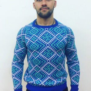 Джемпер синий (мужской) славянские свитера